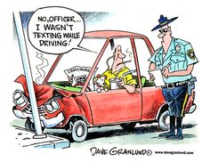 Wasn’t Texting While Driving – Funny Car Rental Cartoons