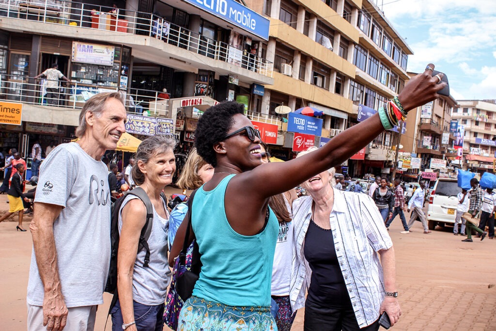 American tourists on streets of Kampala