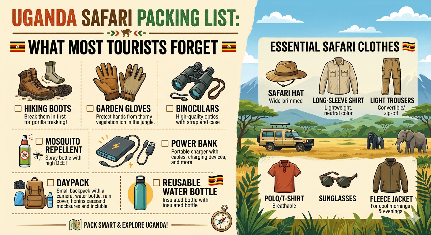 Uganda Safari Packing List: What Most Tourists Forget