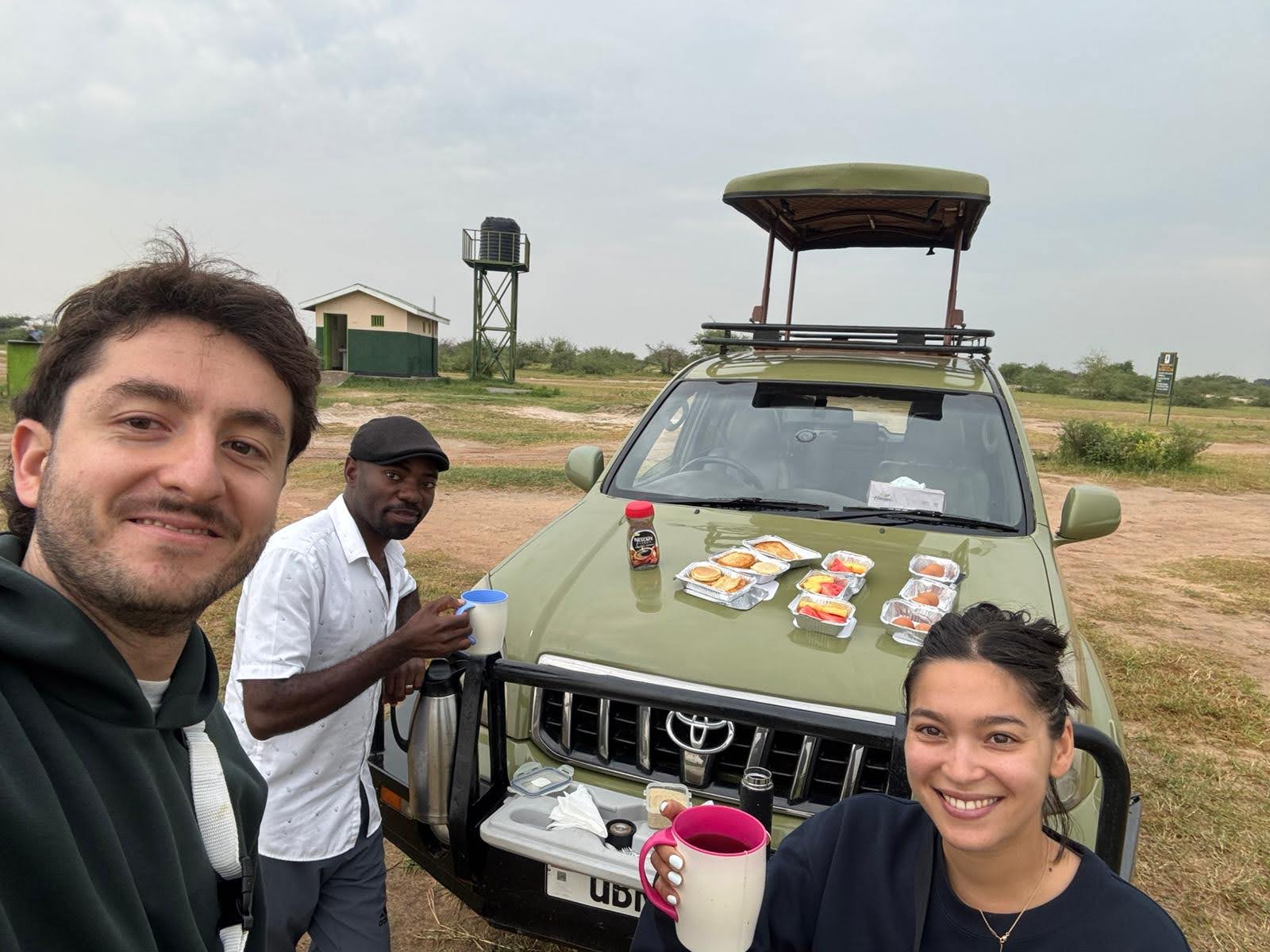 anthony-in-wild-safari-uganda - Rent A Driver Uganda Eating in national park in Uganda